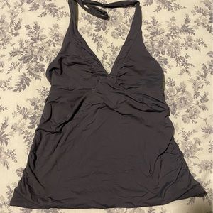 Athleta gray halter swim tankini LT top